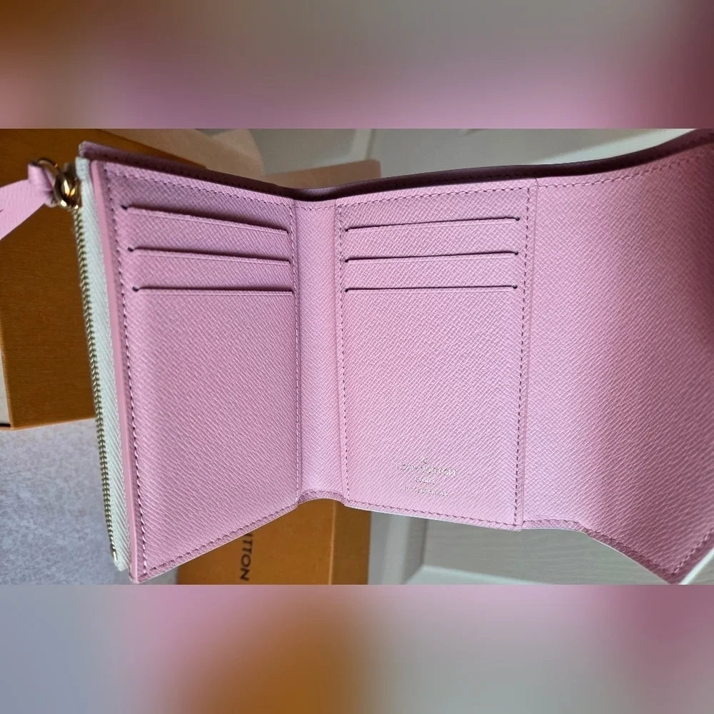 Louis Vuitton Victorine Wallet – Peach Multicolor Damier